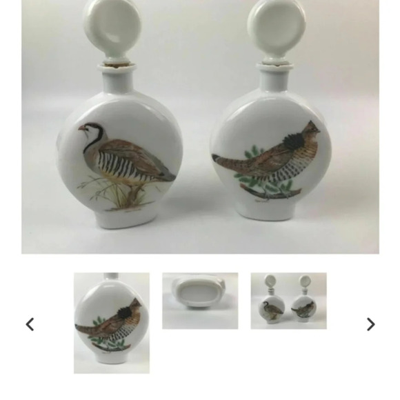 Vintage Arthur Singer Milk Glass Bird Decanters - Picture 8 of 10